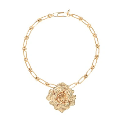Shop Aurelie Bidermann Rosalinde Brooch Necklace In Gold