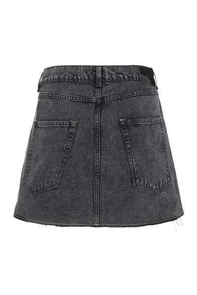 Our Legacy Cover Slit-hem Denim Mini Skirt In Grey