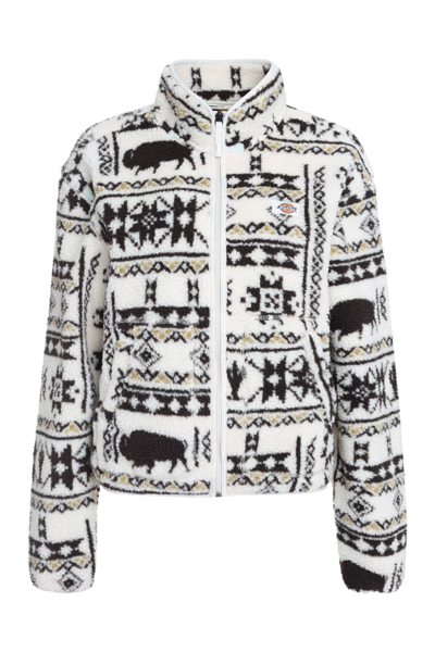 Shop Dickies Hays Stand-up Collar Fleece Sweatshirt In Panna