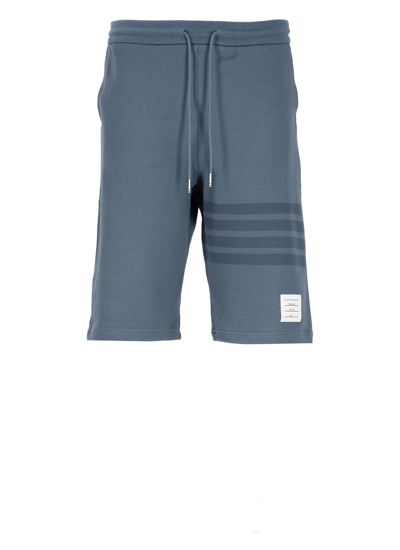 Shop Thom Browne 4-bar Bermuda Shorts In Blue