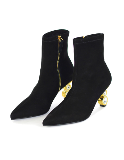 Shop Kat Maconie Boots Ankle In Black Gold