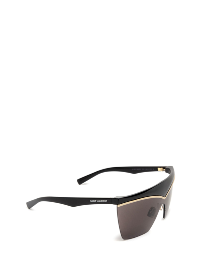 Shop Saint Laurent Sl 614 Mask Black Sunglasses
