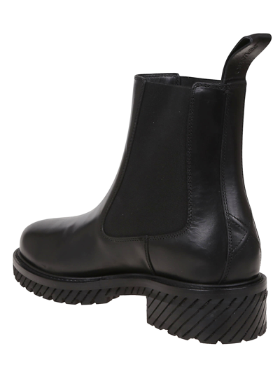 Shop Off-white Combat Chelsea Boot In Black Black