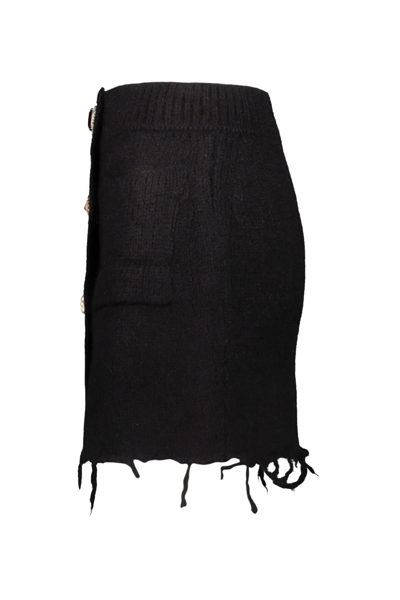 Shop Vetements Fancy Button Skirt In Black