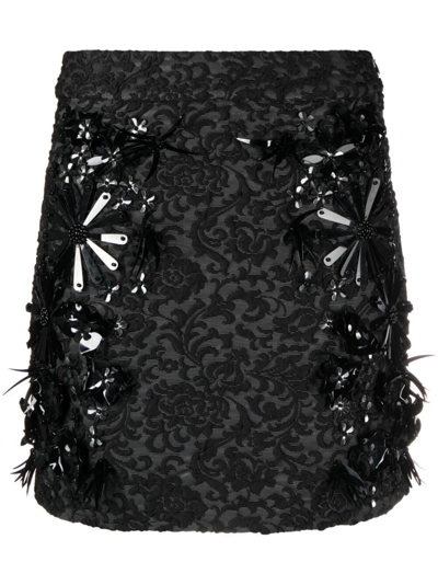 Shop Essentiel Antwerp Eclipse Sequin Miniskirt In Black