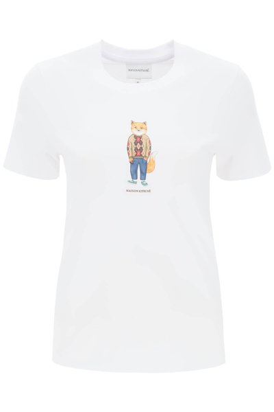 Shop Maison Kitsuné Dressed Fox T-shirt In White (white)