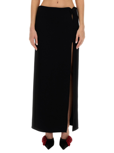 Shop Magda Butrym Long Skirt In Nero