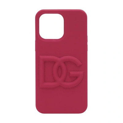 Shop Dolce & Gabbana Iphone 14 Pro Max Cover In Raspberry