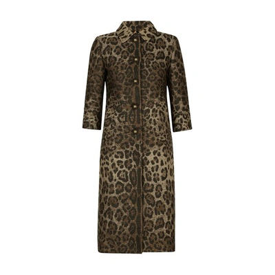 Shop Dolce & Gabbana Single-breasted Wool Jacquard Coat In Double_face_fabric