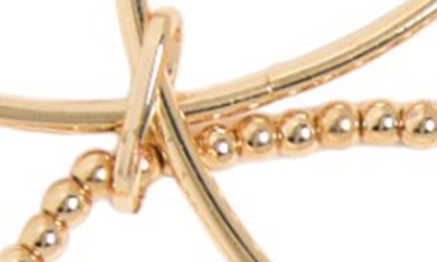 Shop Melrose And Market Set Of 3 Crystal Charm Bangle Bracelets In Clear- Gold