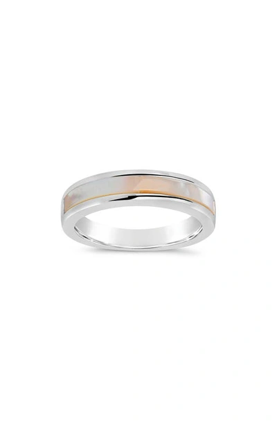 Sterling Forever Mishel Mother-of-pearl Band Ring In Silver