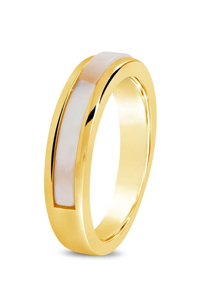 Sterling Forever Mishel Mother-of-pearl Band Ring In Gold