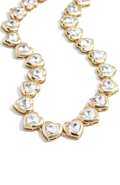 Shop Baublebar Crystal Heart Choker Necklace In Clear/ Yellow Gold