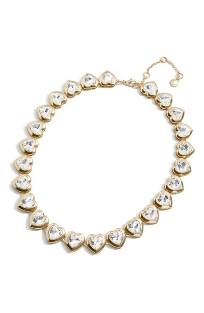 Shop Baublebar Crystal Heart Choker Necklace In Clear/ Yellow Gold