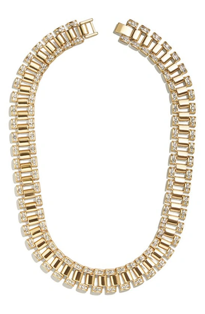 Shop Baublebar Crystal Chain Link Choker Necklace In Gold