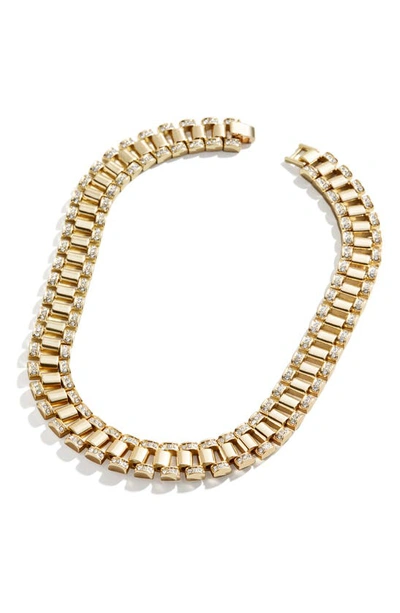 Shop Baublebar Crystal Chain Link Choker Necklace In Gold