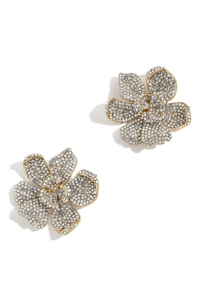 Shop Baublebar Pavé Crystal Flower Stud Earrings In Gold