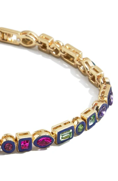 Shop Baublebar Kayden Crystal Bracelet In Gold/ Blue Multi