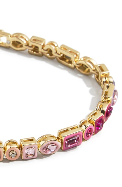 Shop Baublebar Kayden Crystal Bracelet In Gold/ Pink Rainbow