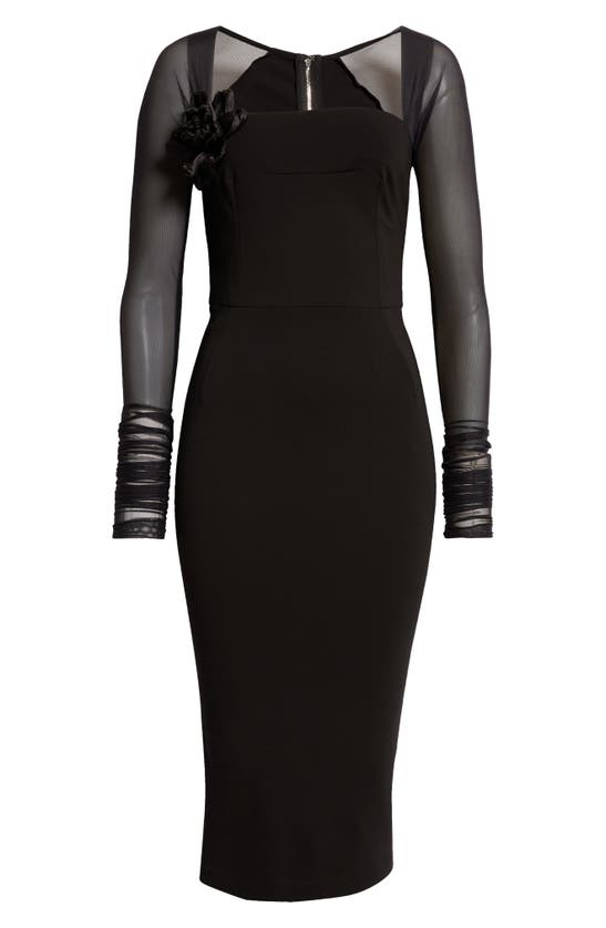 Jersey Midi Dress W/roses