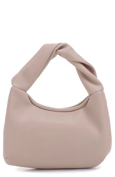 Shop Mali + Lili Libby Twist Recycled Vegan Leather Hobo Bag In Taupe