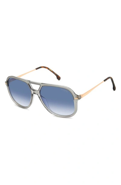 Shop Carrera Eyewear 58mm Navigator Sunglasses In Grey/ Blue Shaded