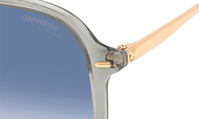 Shop Carrera Eyewear 58mm Navigator Sunglasses In Grey/ Blue Shaded