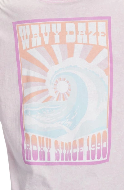 Shop Roxy Wavy Daze Long Sleeve Cotton Graphic T-shirt In Pirouette