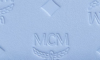 Shop Mcm Aren Logo Embossed Leather Card Case In Della Robbia Blue