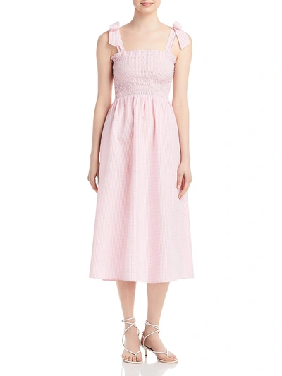 Shop Ava + Esme Womens Gingham Smocked Midi Dress In Pink