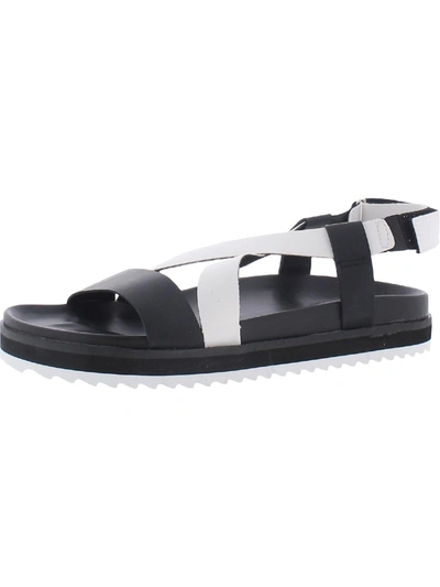 Shop Stylus Kross Womens Leather Casual Footbed Sandals In Black