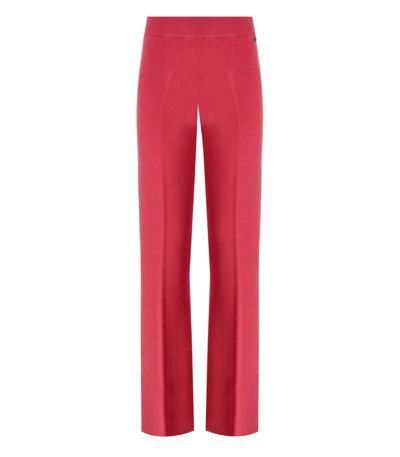 Shop Twinset Holly Berry Knitted Wide Leg Trousers In Pink
