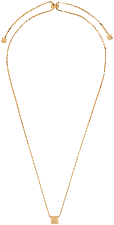 Shop Valentino Gold Rockstud Necklace In Cs4 Oro 18