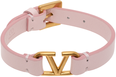 Shop Valentino Pink Vlogo Signature Bracelet In 16q Rose Quartz
