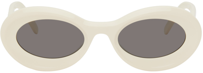 Shop Loewe Off-white Loop Sunglasses In 25a Ivory / Smoke