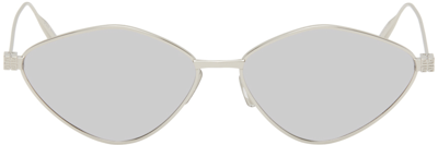 Shop Givenchy Silver Oval Sunglasses In Shiny Palladium / Sm