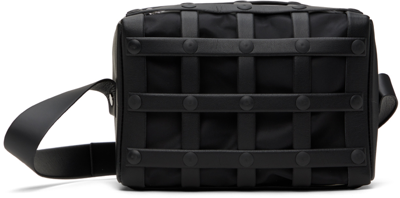 Shop Issey Miyake Black Spiral Grid Bag In 15-black