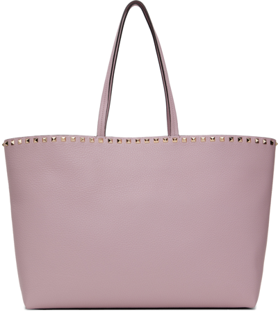 Shop Valentino Pink Rockstud Tote In 6e0 Water Lilies