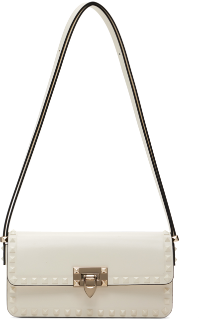 Shop Valentino Off-white Small Rockstud23 Bag In 098 Ivory