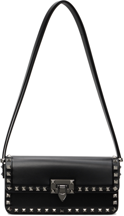 Shop Valentino Black Small Rockstud23 Bag In 0no Black