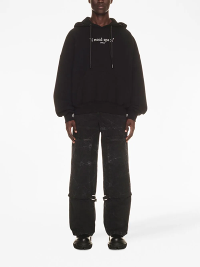 Shop Off-white Felpa Give Me Space In Black