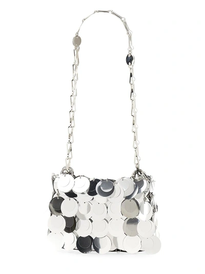 Shop Rabanne Paco  Sparkle Nano Bag In Silver