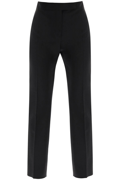 Shop Max Mara Rino Pants With Side Satin Bands In Black