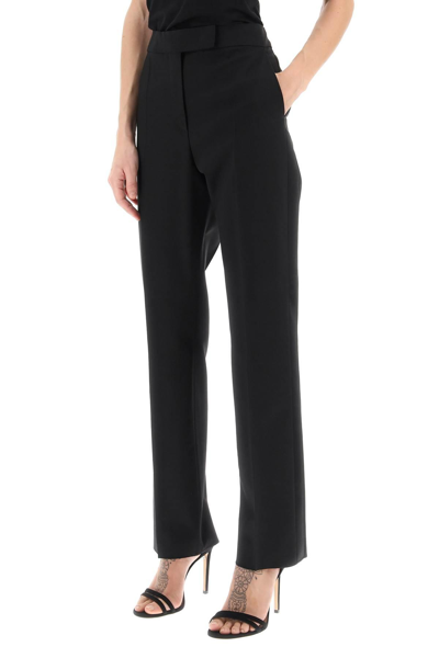 Shop Max Mara Rino Pants With Side Satin Bands In Black