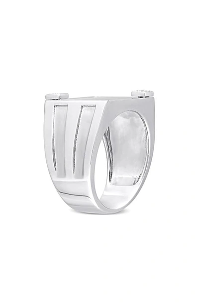Delmar Onyx & Diamond Square Ring In Black