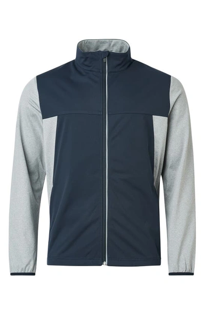 Shop Abacus Dornoch Water Repellent Soft Shell Golf Jacket In Navy Light Grey