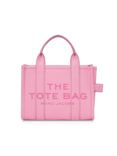 Shop Marc Jacobs Women's The Leather Small Tote In Fluro Candy Pink