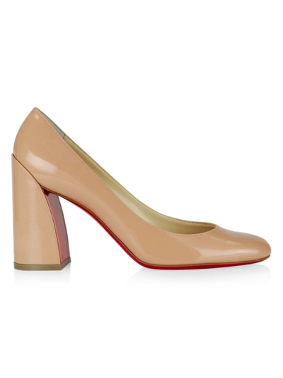Shop Christian Louboutin Women's Miss Sab 85mm Patent Leather Pumps In Blush