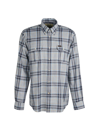 Shop Barbour Men's Singsby Thermo Weave Button-down Shirt In Grey Marl