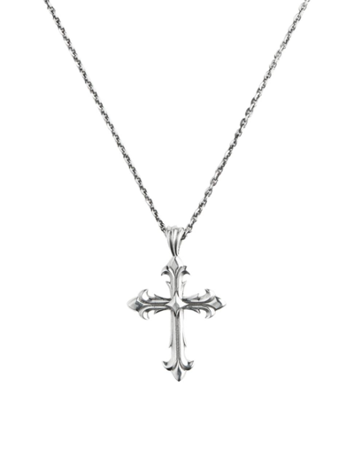 Shop Emanuele Bicocchi Men's Fleury Cross Pendant Necklace In Silver